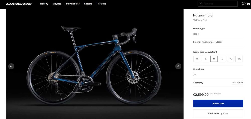 Bicicleta Cursiera Lapierre Pulsium 5.0 - NOUA - Cadru Carbon - Marimi S/M/L 46/49/52, Shimano 105