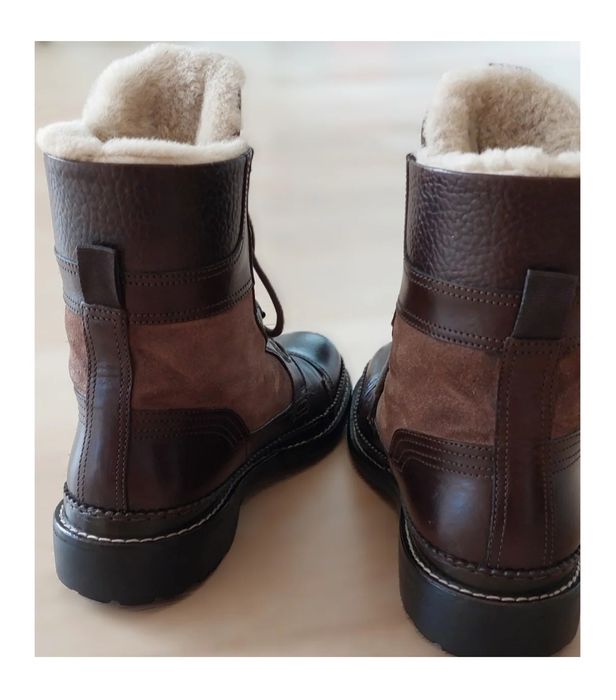 Ghete piele Hugo Boss blana miel marimea 41