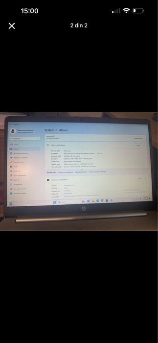Laptop HP 15s-eq1076NQ, 15.6” HD, AMD Athlon Silver 3050U, 4GB RAM, SSD 256GB