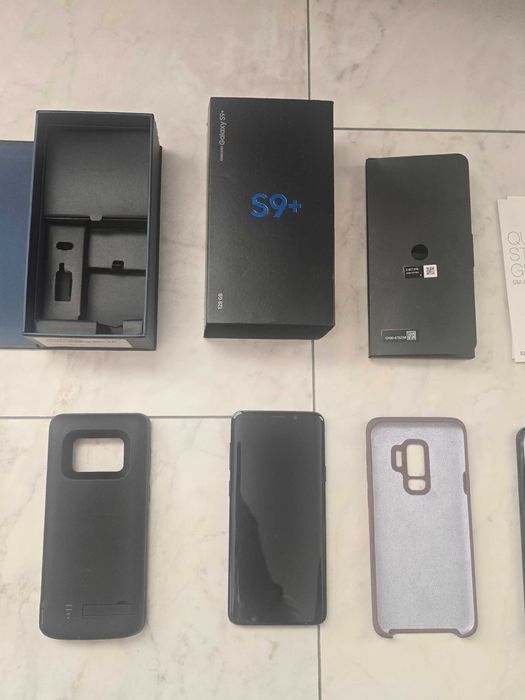 Vand Samsung Galaxy S9+ edge plus, fulbox, husa cu baterie, accesorii