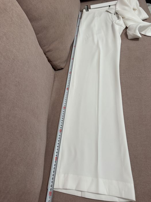 Compleu / set / costum / co ord Zara pantaloni wide leg top crop M