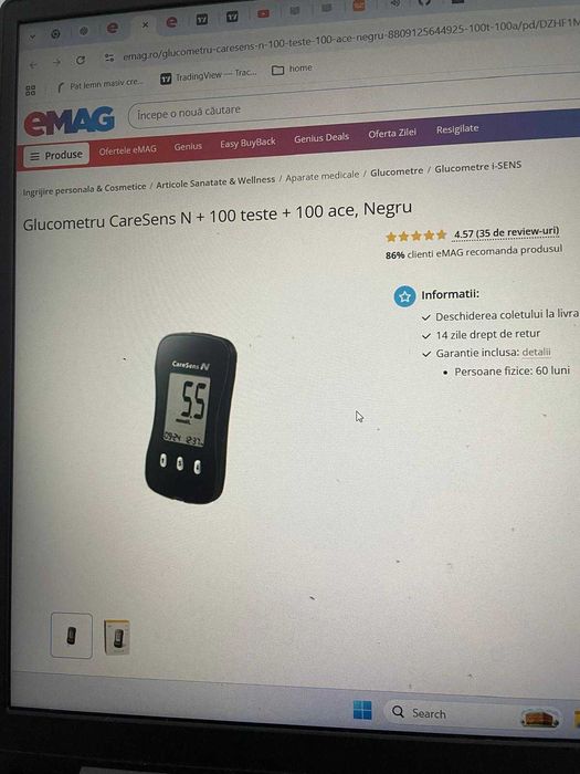 Glucometru nou CareSens + teste si ace