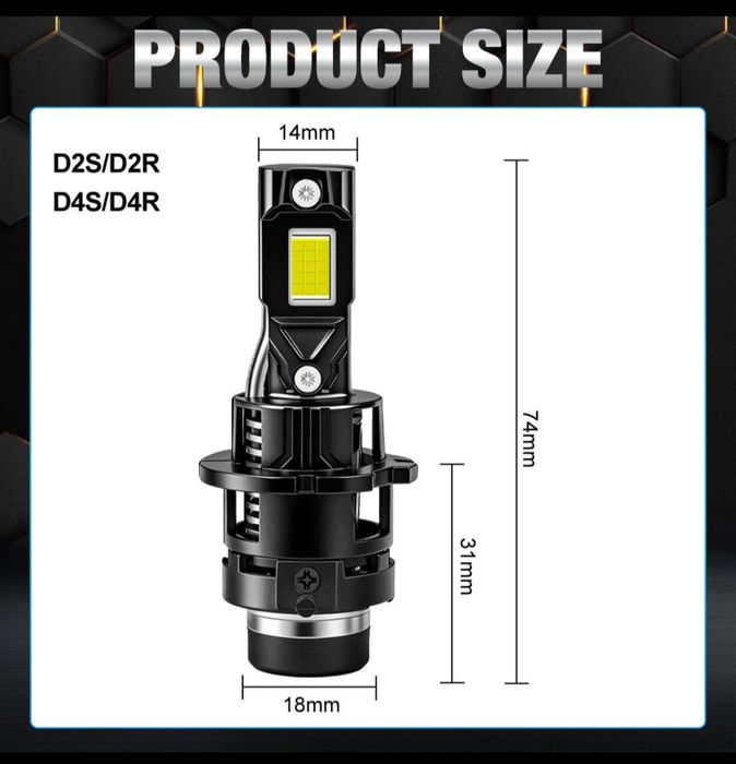 Becuri LED D2S D2R Canbus 12V  60000LM set 2buc