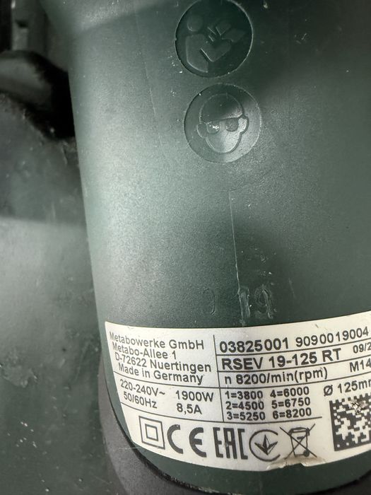Vind Metabo RSEV19-125RT 3800-8200rpm