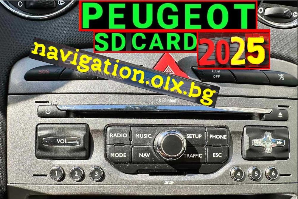 2026 карта за навигация Пежо SD card Peugeot 3008,5008,207 WIPNav RNEG