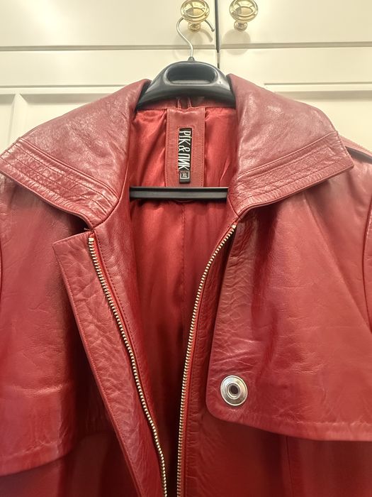 Кожаный плащ женский