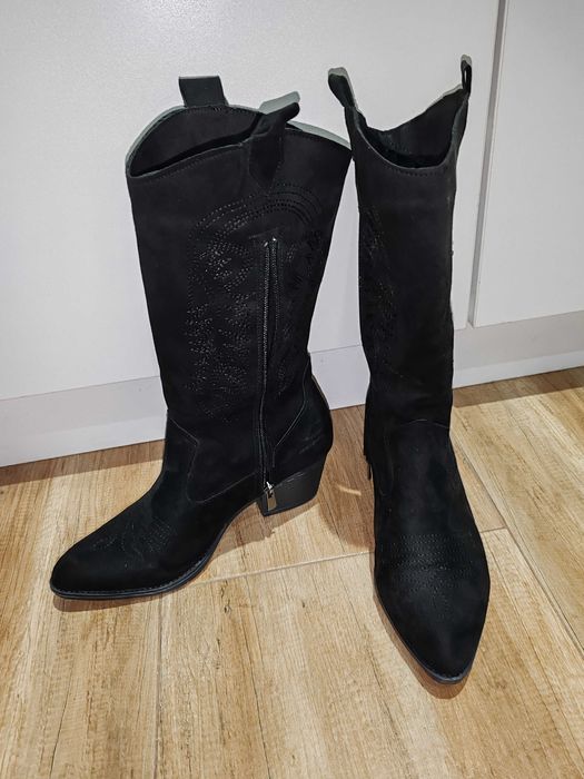 Каубойски ботуши, велурени - 39 номер