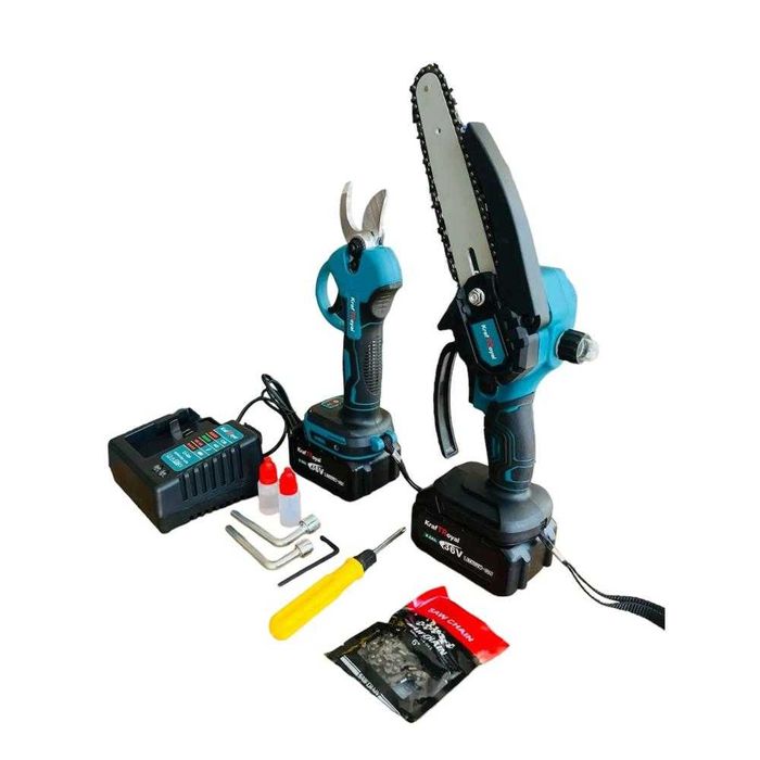 2в1 Акумулаторна Ножица KrafTRoyal и Верижен трион