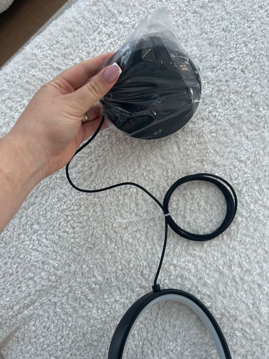 4 Lustre LED Suspendate Two Rings Black