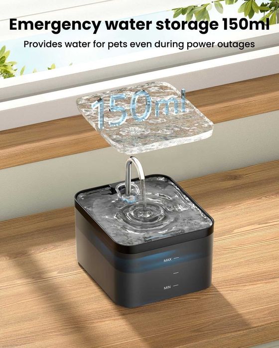 Автоматичен фонтан за котки и кучета – 2.2L капацитет, супер тиха