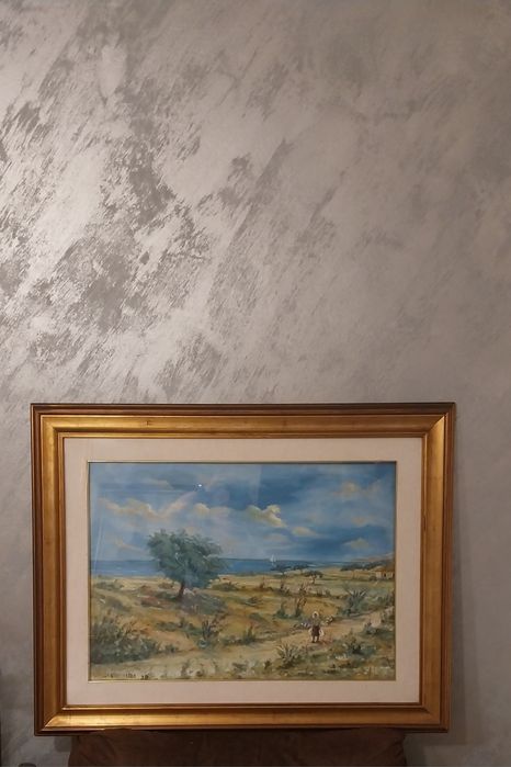 "Peisaj din Sardinia" - Pictură ulei pe pânză (1978, Italia)