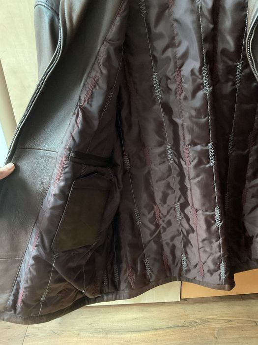 Geacă din piele maro