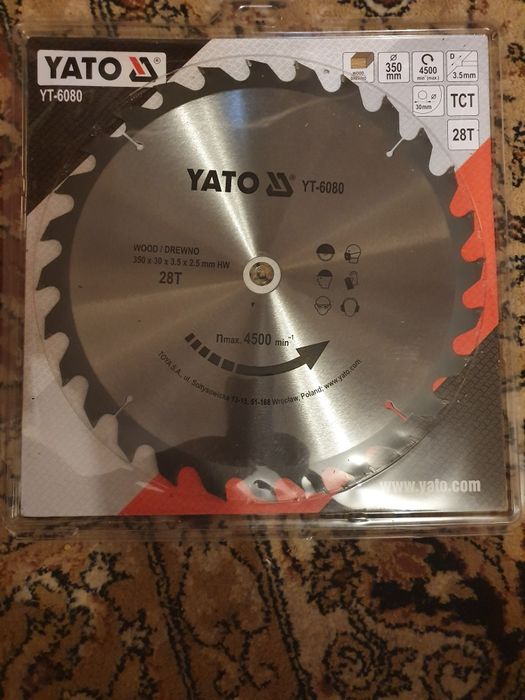 Panza circulara cu vidia lemn 350 mm Yato