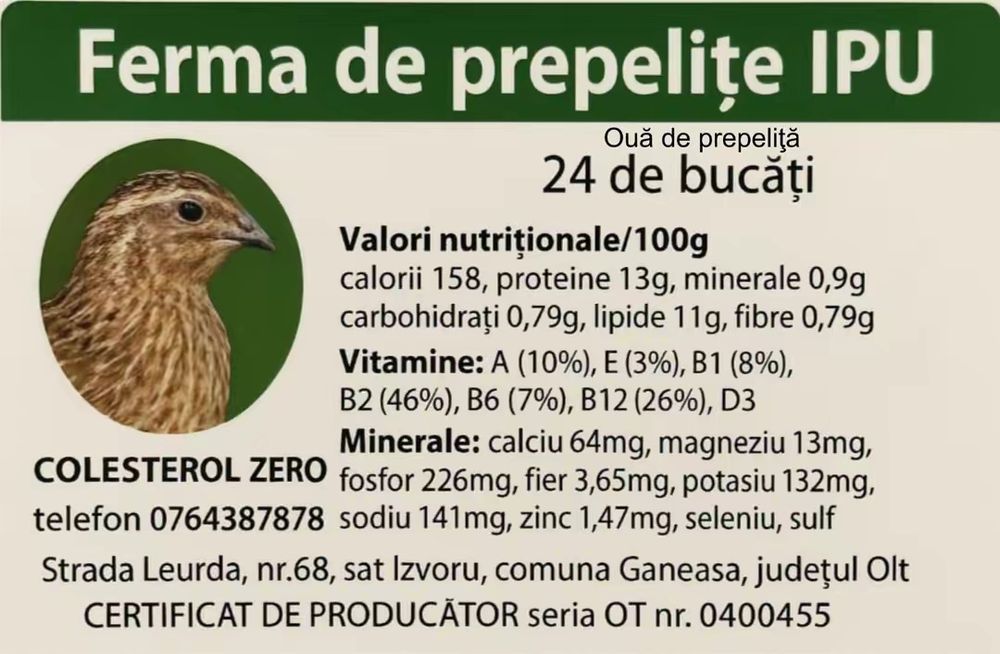 Prepelițe, oua și carne