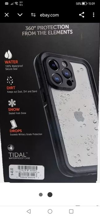 Водоустойчив калъф Body Glove Tidal за iPhone 13 Pro Max - черен/прозр