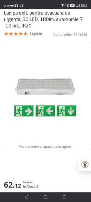 Lampă exit emergentă pentru evacuarea de urgență pe led.