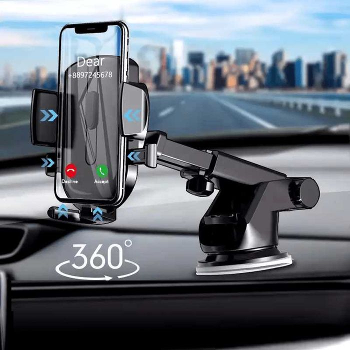 Универсална стойка за кола One Touch, телефон, за стъкло и табло 2в1