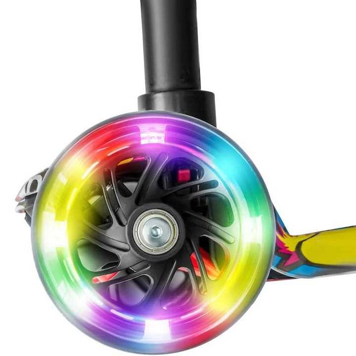 Детска тротинетка, Сгъваема, Светеща, Музикална, Пчела, 3 цвята