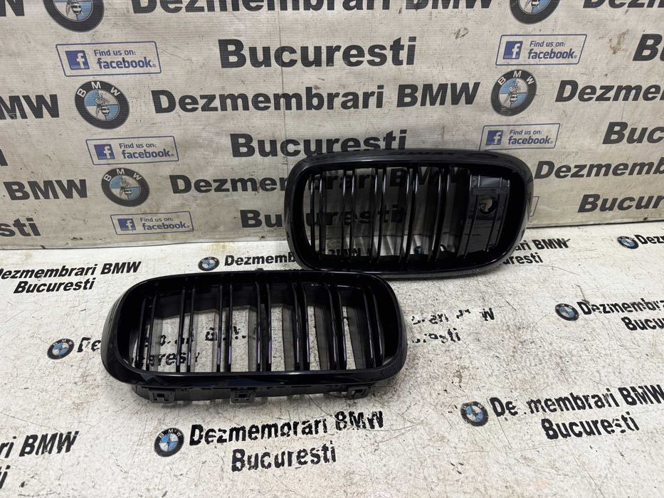 Grile duble night vision bara fata negru lucios BMW X5 F15 X6 F16