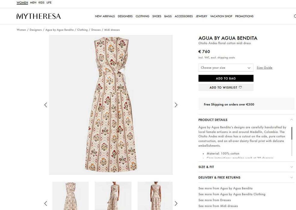 Рокля Agua by Agua Bendita, колекция 2026