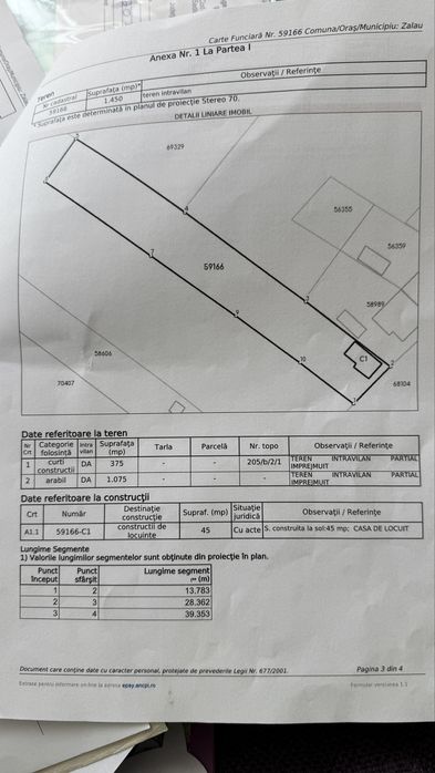 Vanzare Casa cu teren 1450 mp Ortelec