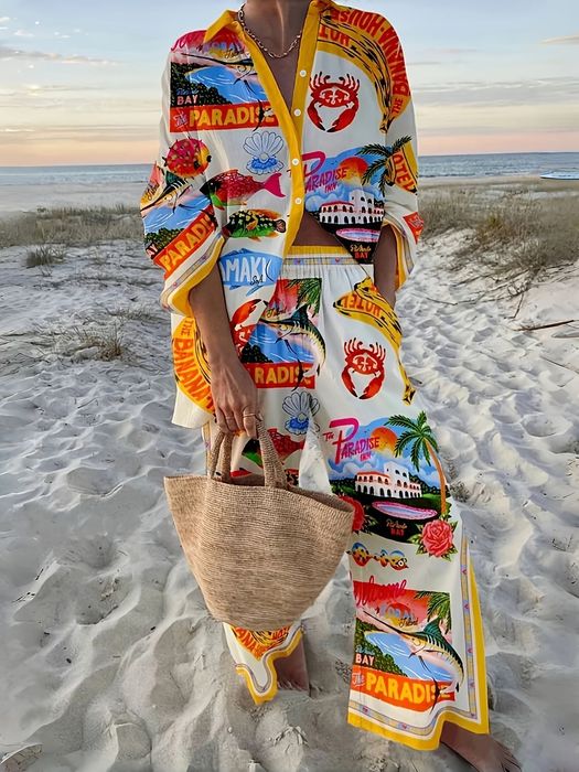 Уникален сет комплект риза панталон сатен