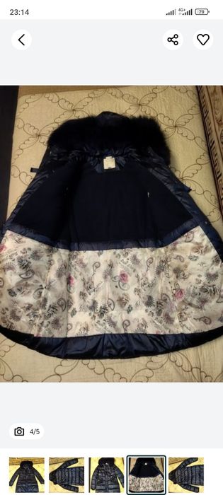 Пуховик зимний на девочку, размер 152