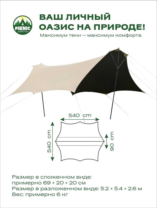 Легко собираемые навесы для пикника.