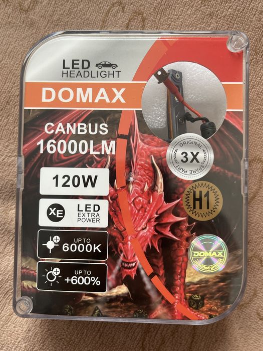 Led лампа для фар, лед лампочка, LED H1
