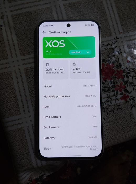 Xiaomi pad 5 infnix hot 60 pro