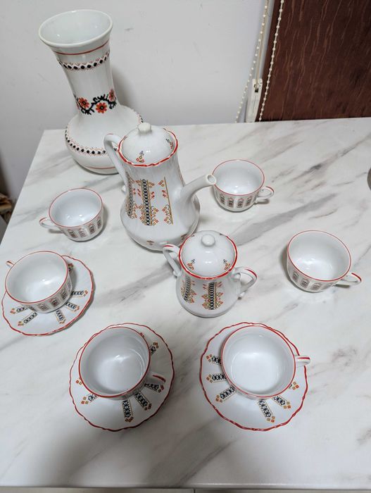 Set cafea/ceai fabrica PORȚELAN Alba Iulia– 6 CEȘTI – vintage ROMÂNESC