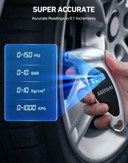 Manometru digital pentru presiunea anvelopelor AstroAI 150 PSI