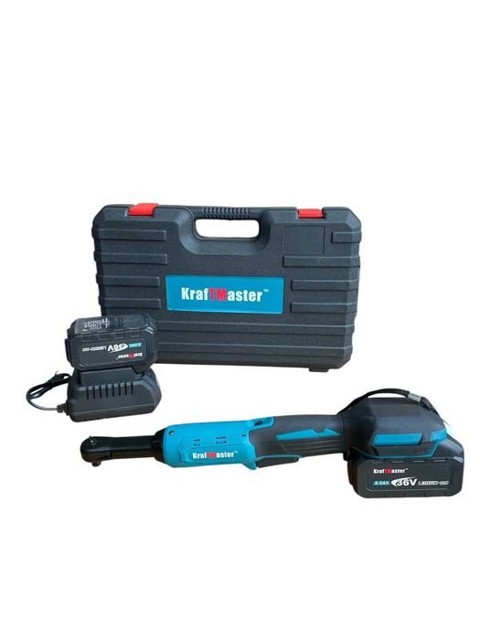 Акумулаторна тресчотка KraftMaster 36V 8Ah - комплект с 2 батерии и зарядно