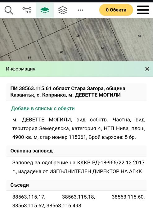 Инвестиционна земя до яз. Копринка – 4.9 дка, Деветте могили