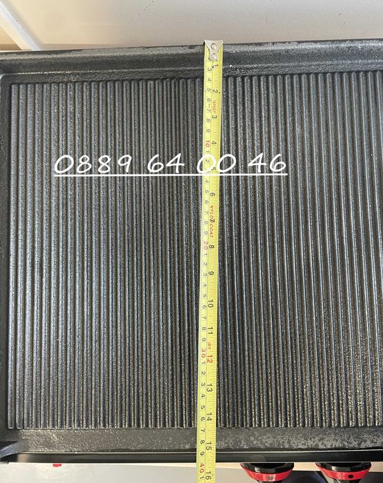 Газова скара чугунена плоча Оребрена 70х52см (5,8 kW) Газова защита+CE