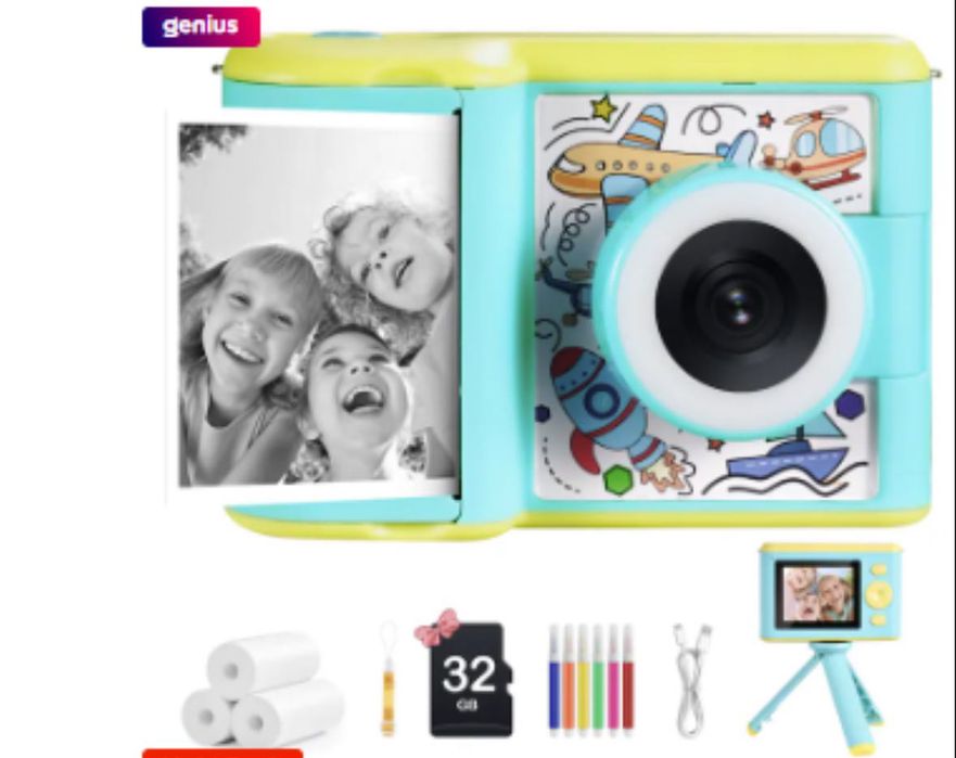 Aparat foto copii cu printare, Roz sau Albastru