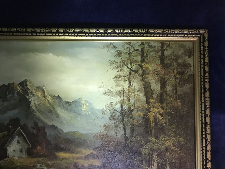 Pictura tablou in ulei pe PFL, din UK, 126 x 65 cm