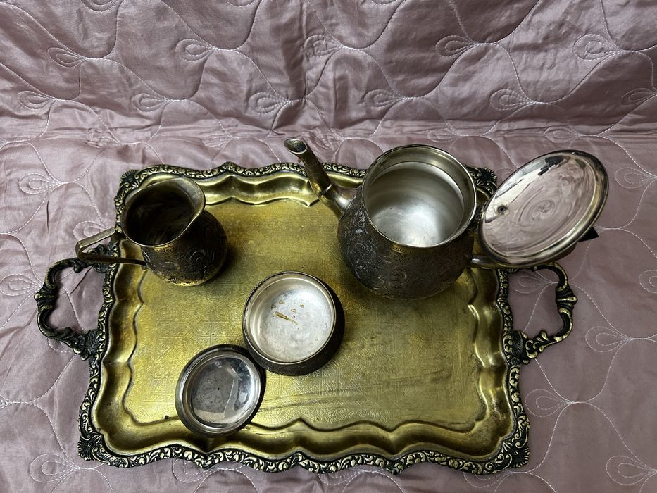 Набор посуды из мельхиора. Индия 1970-е годы