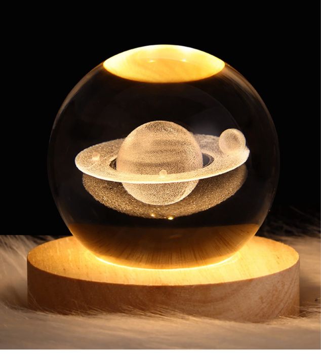 Ночник в виде галактического шара с деревянным основанием 5 видов