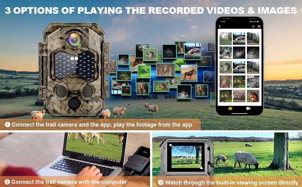 Ловна камера Wifi Hapimp PH810W- 4K 48MP с 32 GB карта подарък