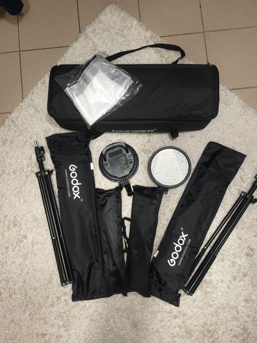 Set 2 Softbox-uri LED Neewer 48W – Temperatură culoare reglabilă + Stative & Geantă