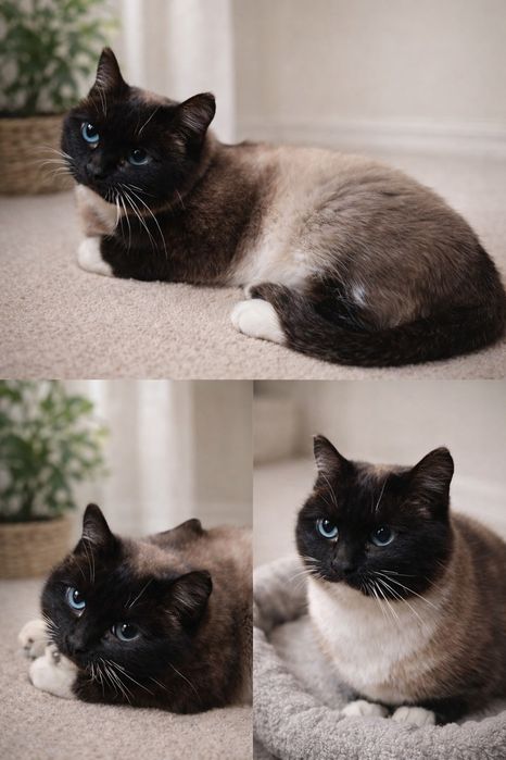 Молодая кошечка сиамской породы