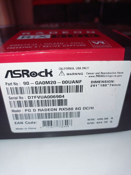 Radeon RX580 8гб