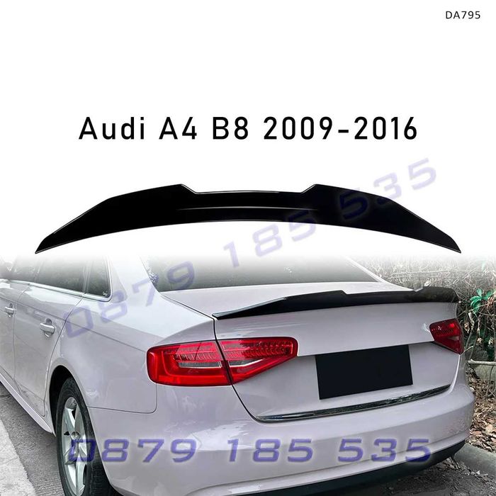 Заден спойлер за багажник PSM стил Audi A4 B8 2009–2016 гланц черен DA795 тунинг задна добавка ауди а4