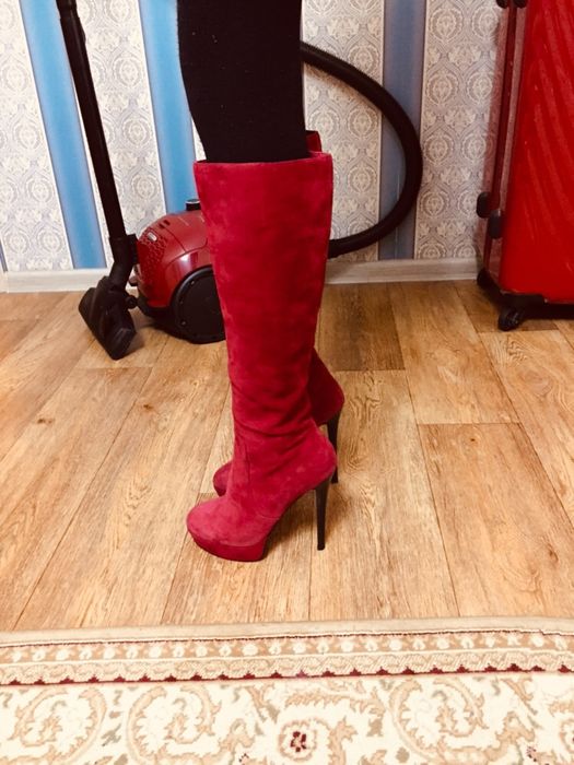 Замшевые сапоги