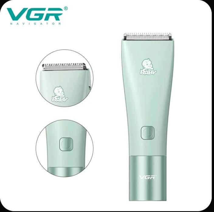 Машинка для стрижки волос детская бесшумная / V 153 голубая