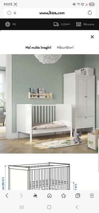 Pătuț bebe SUNDVIK