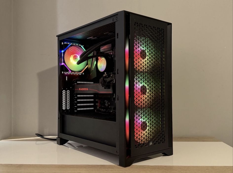 Геймьрски компютьр Ryzen 5 5600х, RX5700XT, 32GB, водно охлаждане