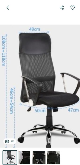 Scaun scaun de birou ergonomic Kring Fit, Mesh Negru