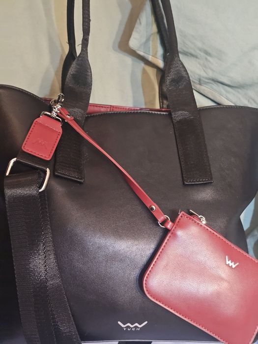 Geantă Vuch originală neagră + Portofel roșu - Nouă
